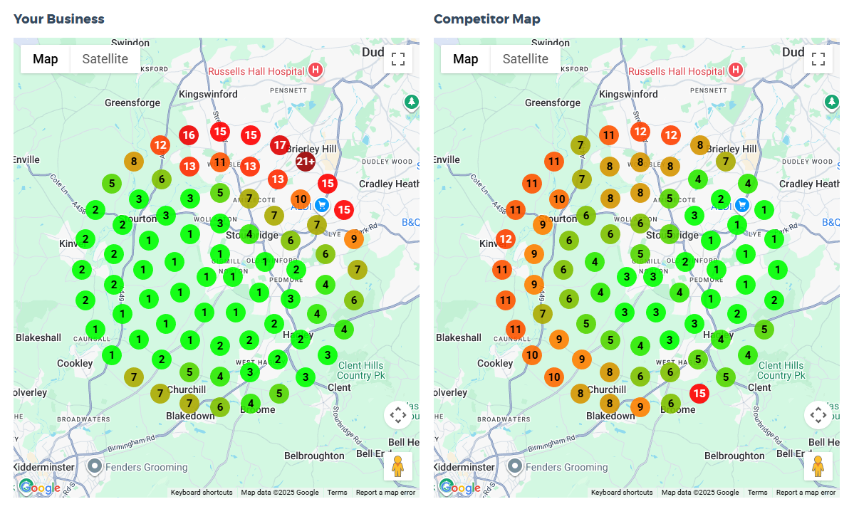 example strategy portal client-competitor comparison maps
